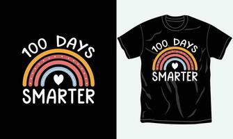 100 Tage klüger, 100 Tage von Schule T-Shirt Design, Typografie, Slogan. vektor