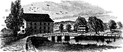 kung bro i 1860, årgång illustration. vektor