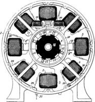 elektrisk motor, årgång illustration. vektor