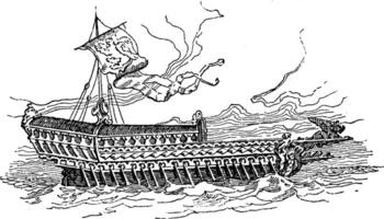 Zustand Lastkahn von Venedig, Jahrgang Illustration. vektor