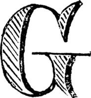 dekorativ Brief G, Jahrgang Illustration vektor