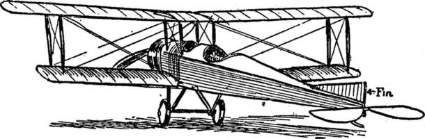 Flugzeug Flosse, Jahrgang Illustration. vektor