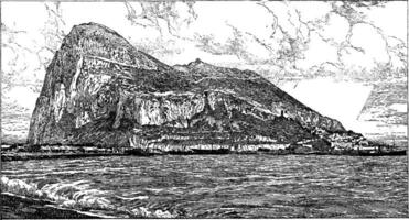 Gibraltar, Jahrgang Illustration. vektor
