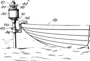 Boot steuern und Propeller, Jahrgang Illustration. vektor