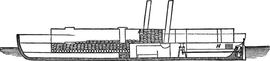 de pulver fartyg av de uss Louisiana, årgång illustration. vektor