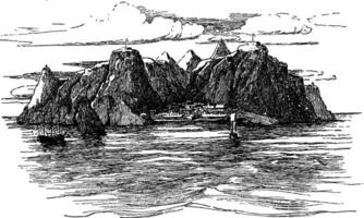 das Insel von st helena, Jahrgang Illustration. vektor