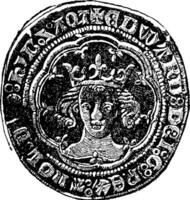 framsida sida av groat av Edward iii, årgång illustration. vektor