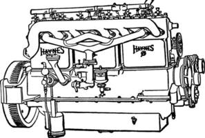 byggnad ett bil steg 08 är olja pump och fyllmedel, årgång illustration. vektor