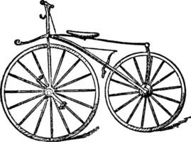 boneshaker cykel, årgång illustration. vektor