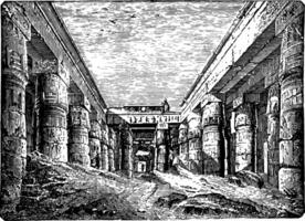 Tempel von chesnu beim Karnak uralt Jahrgang Gravur. vektor