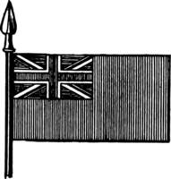 das rot Fähnrich ist das Flagge von das britisch Händler Service, Jahrgang Illustration vektor