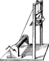 tegel och murbruk hiss årgång illustration. vektor