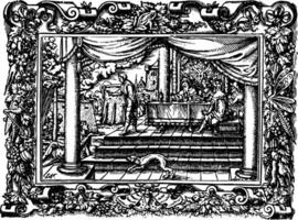 Virgil solis drucken ist Teil von ein illustriert Bibel Jahrgang Gravur. vektor