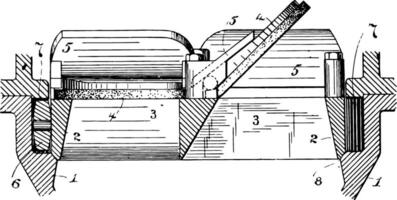 mechanisch Ventil Jahrgang Illustration. vektor