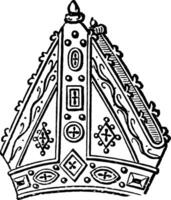 mitra av biskop goodryke årgång gravyr. vektor