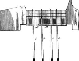 Art rechtfertigen Mechanismus Jahrgang Illustration. vektor