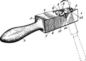 kombiniert Messer und Schere Glas Cutter Jahrgang Illustration. vektor