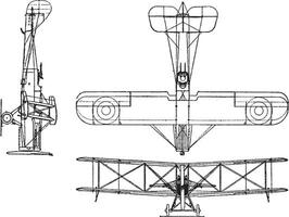 de haviland 4 spaning plan, årgång illustration. vektor