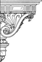 Renaissance Konsole, Palladio Stil, Jahrgang Gravur. vektor