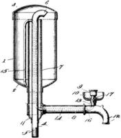 Trinken Brunnen Jahrgang Illustration. vektor