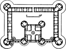 planen von Schloss de Chambord, einer von das die meisten erkennbar Schlösser, Jahrgang Gravur. vektor