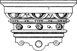 Renaissance Konsole, poliert Nickel, Jahrgang Gravur. vektor