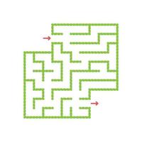 ein farbiges quadratisches Labyrinth mit Ein- und Ausgang. einfache flache Vektorillustration lokalisiert auf weißem Hintergrund. mit Platz für deine Zeichnungen vektor