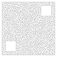 abstrakt komplex fyrkantig labyrint med ingång och utgång. ett intressant spel för barn och vuxna. vektor illustration isolerad på vit bakgrund. med plats för dina teckningar.