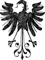 gotisch heraldisch Adler kommt von ein Öl malen, Jahrgang Gravur. vektor