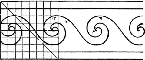 utvecklas spiral målning är en Vinka mönster, årgång gravyr. vektor