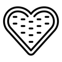 bakverk hjärta ikon översikt vektor. bakning köksutrustning grejer vektor