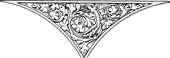 früh gotisch Spanschiene Panel ist gefunden im ein Stein Kirche im England, Jahrgang Gravur. vektor