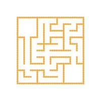 ein farbiges quadratisches Labyrinth mit Ein- und Ausgang. einfache flache Vektorillustration lokalisiert auf weißem Hintergrund. mit Platz für deine Zeichnungen vektor