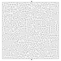 abstraktes komplexes quadratisches Labyrinth mit Ein- und Ausgang. ein interessantes Spiel für Kinder und Erwachsene. ein mysteriöses Rätsel. Vektor-Illustration isoliert auf weißem Hintergrund. vektor