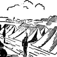 Camping Jahrgang Illustration. vektor