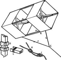 låda drake årgång illustration. vektor