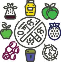 Sammlung von Ernährung editierbar Symbole isoliert auf Weiß Hintergrund Vektor Illustration eps10