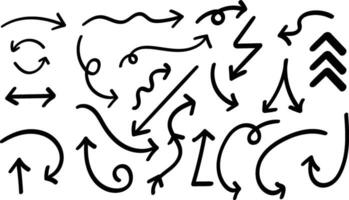 Pfeil Symbol im Hand gezeichnet Stil handgemacht Gekritzel Vektor Illustration auf isoliert Hintergrund Mauszeiger Zeiger
