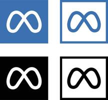 meta förbi Facebook logotyper uppsättning. redaktionell social media ikoner isolerat. platt och linjär design samling i svart eller blå Färg. social nätverk vektorer. vektor