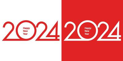 glücklich Neu Jahr 2024 eben Symbol einstellen bunt Sammlung .Logo Design Vektor. modisch Neu Jahr 2024 Nummer Stil zum Dekoration und Feier Kalender, Poster, Banner und Medien Post Vorlage vektor