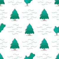 gran skog sömlös mönster vektor illustration