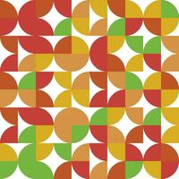 Bauhaus retro Stil Muster Vorlage einfach Hintergrund Hintergrund Gelb Herbst Farben bunt rot Pastell- Geometrie dekorativ Textil- Startseite Design Banner Poster zufällig Teppich wickeln Netz Kunst Star Kreis vektor