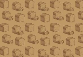 Brot Korb Harmonie, nahtlos Muster zum kulinarisch Hintergründe vektor
