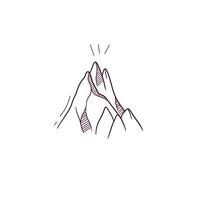 hand dragen illustration av berg ikon. klotter vektor skiss illustration