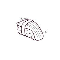 Hand gezeichnet Illustration von Sushi Symbol. Gekritzel Vektor skizzieren Illustration