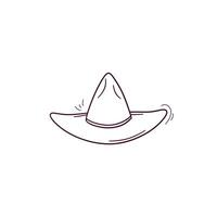 Hand gezeichnet Illustration von Cowboy Hut Symbol. Gekritzel Vektor skizzieren Illustration