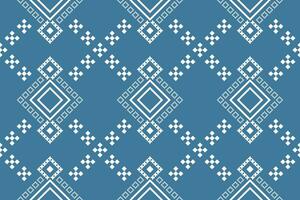 Indigo Marine Blau geometrisch traditionell ethnisch Muster Ikat nahtlos Muster Rand abstrakt Design zum Stoff drucken Stoff Kleid Teppich Vorhänge und Sarong aztekisch afrikanisch indisch indonesisch vektor