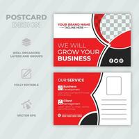 Entwurfsvorlage für Unternehmenspostkarten. erstaunliches und modernes Postkartendesign. stilvolles Firmenpostkartendesign vektor