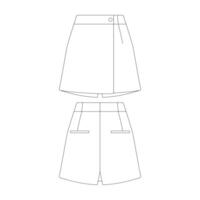 mall skort vektor illustration platt design översikt Kläder samling