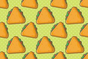 triangel smörgås mat sömlös mönster vektor illustration